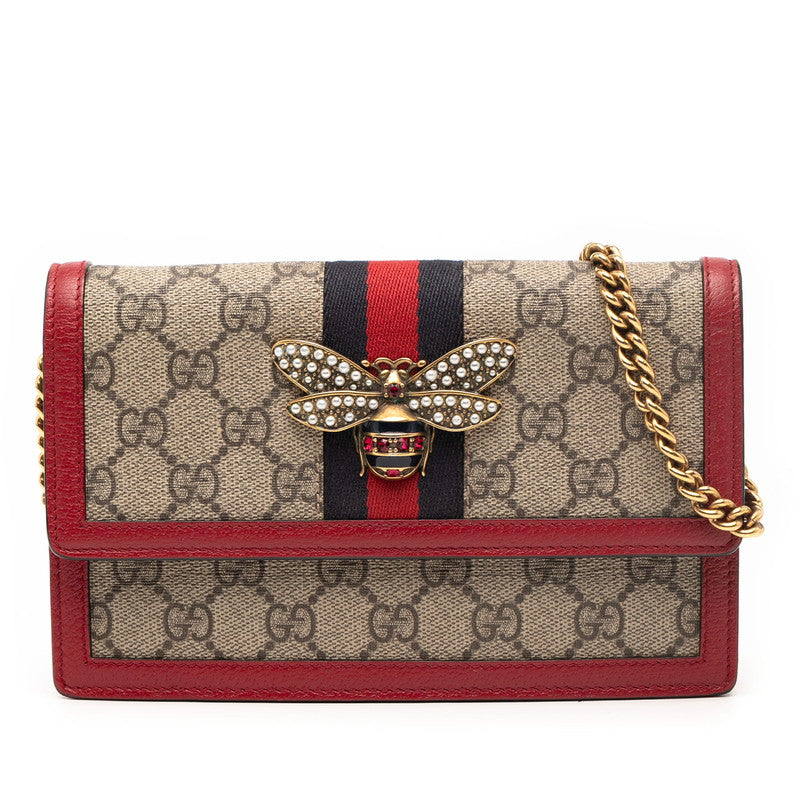 Gucci Queen Margaret GG Supreme PVC Chain Wallet