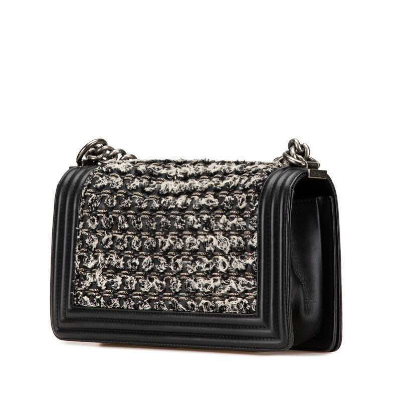 Chanel Boy Chanel Leather Tweed Shoulder Bag Classic Flap