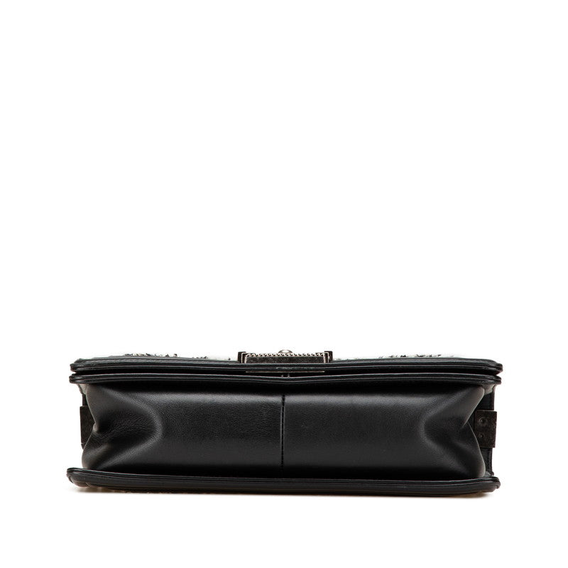 Chanel Boy Chanel Leather Tweed Shoulder Bag Classic Flap