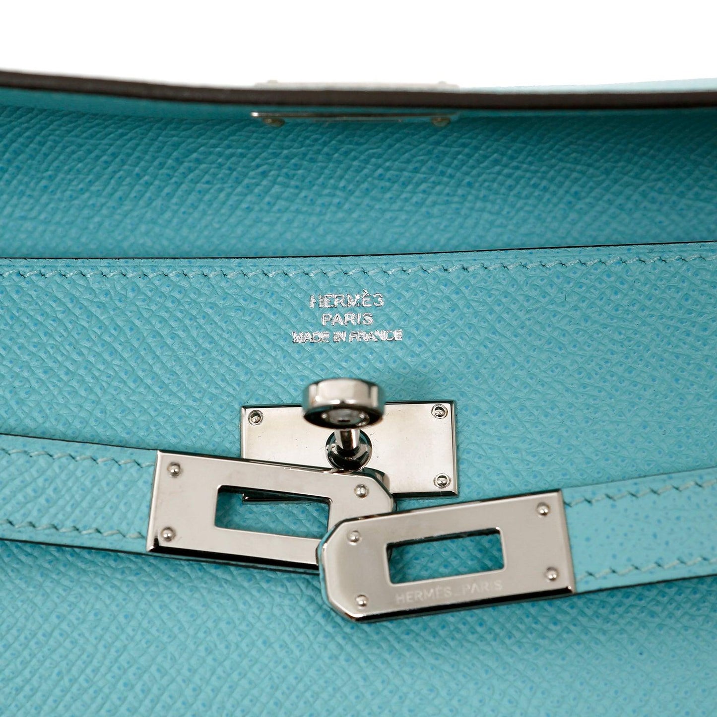 Luxury Hermes Robin's Egg Blue Epsom Kelly Wallet with Palladium Hardware