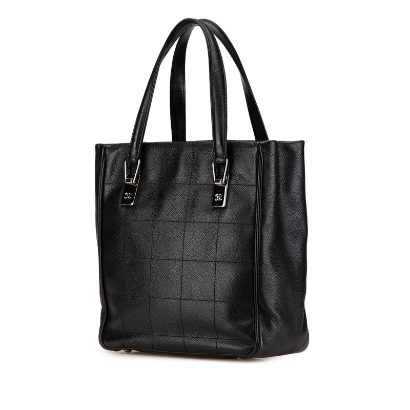 Chanel Choco Bar Caviar Skin Tote Bag Classic Flap