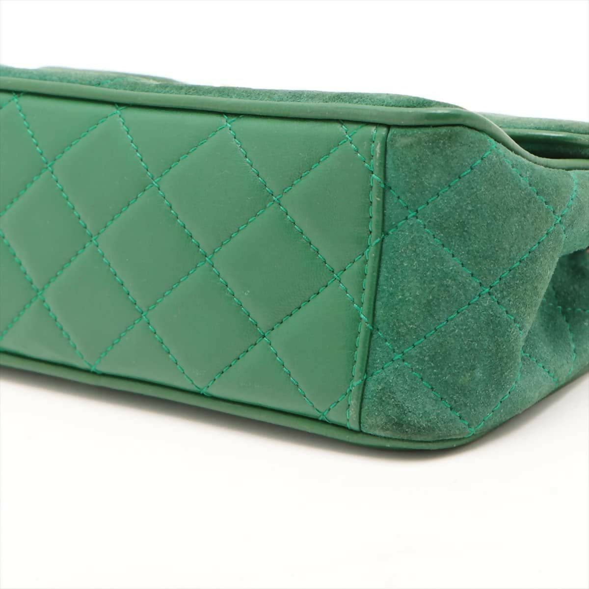 Chanel  Green Small Suede and Lambskin Pagoda Flap Bag