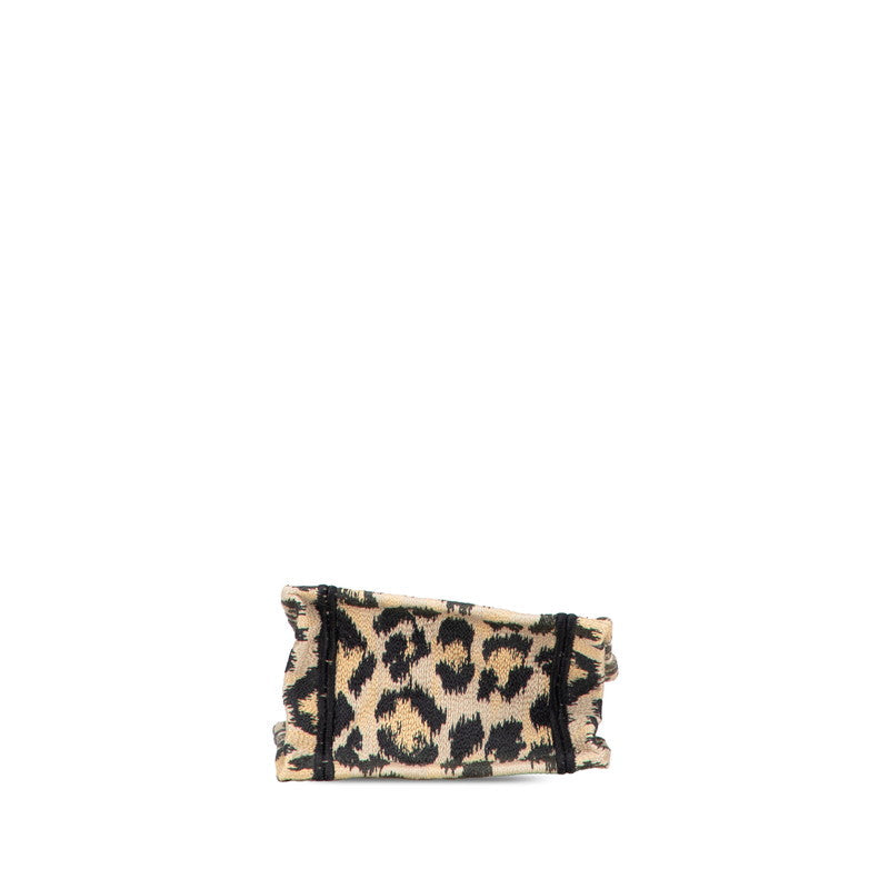 Dior Book Tote Mini Leopard Canvas 2way Bag