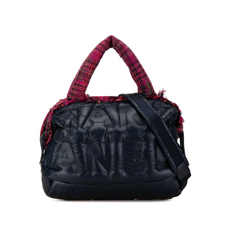 Chanel DouDoune Coco Neige Emboss Logo Nylon Wool 2way Bag Classic Flap
