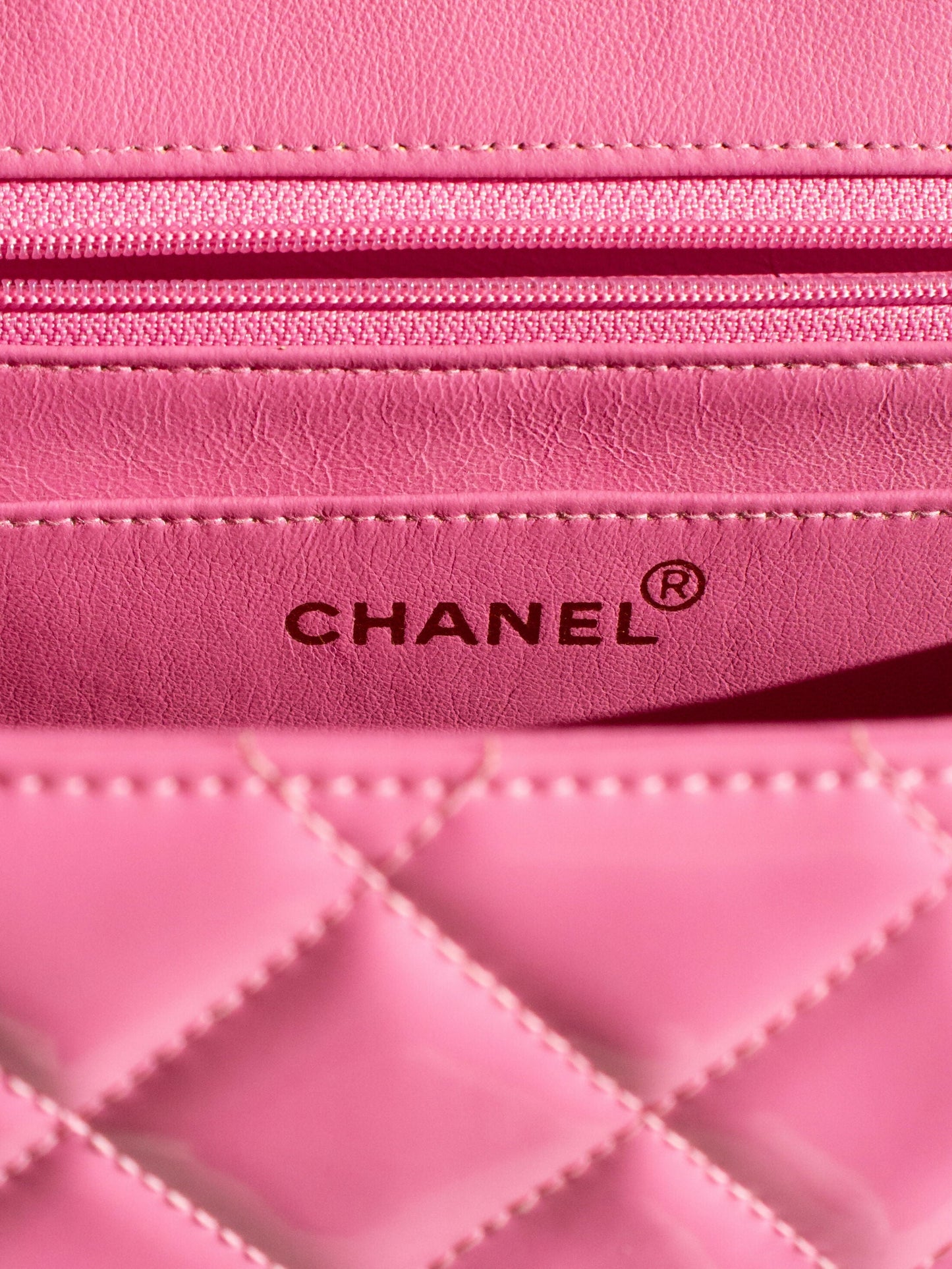 Chanel  S/S1995 Barbie Pink 24K Gold Chain Around Patent Lambskin Jumbo XL 95P Bag
