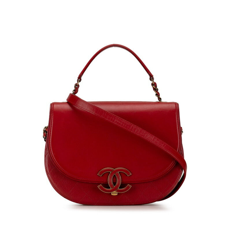 Chanel Coco Mark Leather 2way Bag Classic Flap