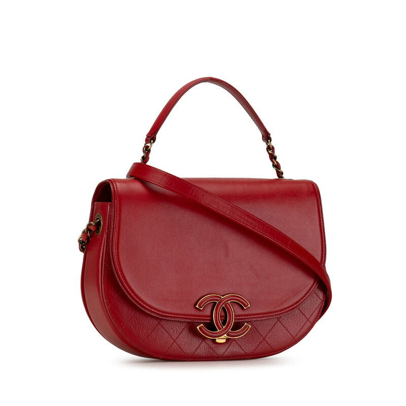 Chanel Coco Mark Leather 2way Bag Classic Flap