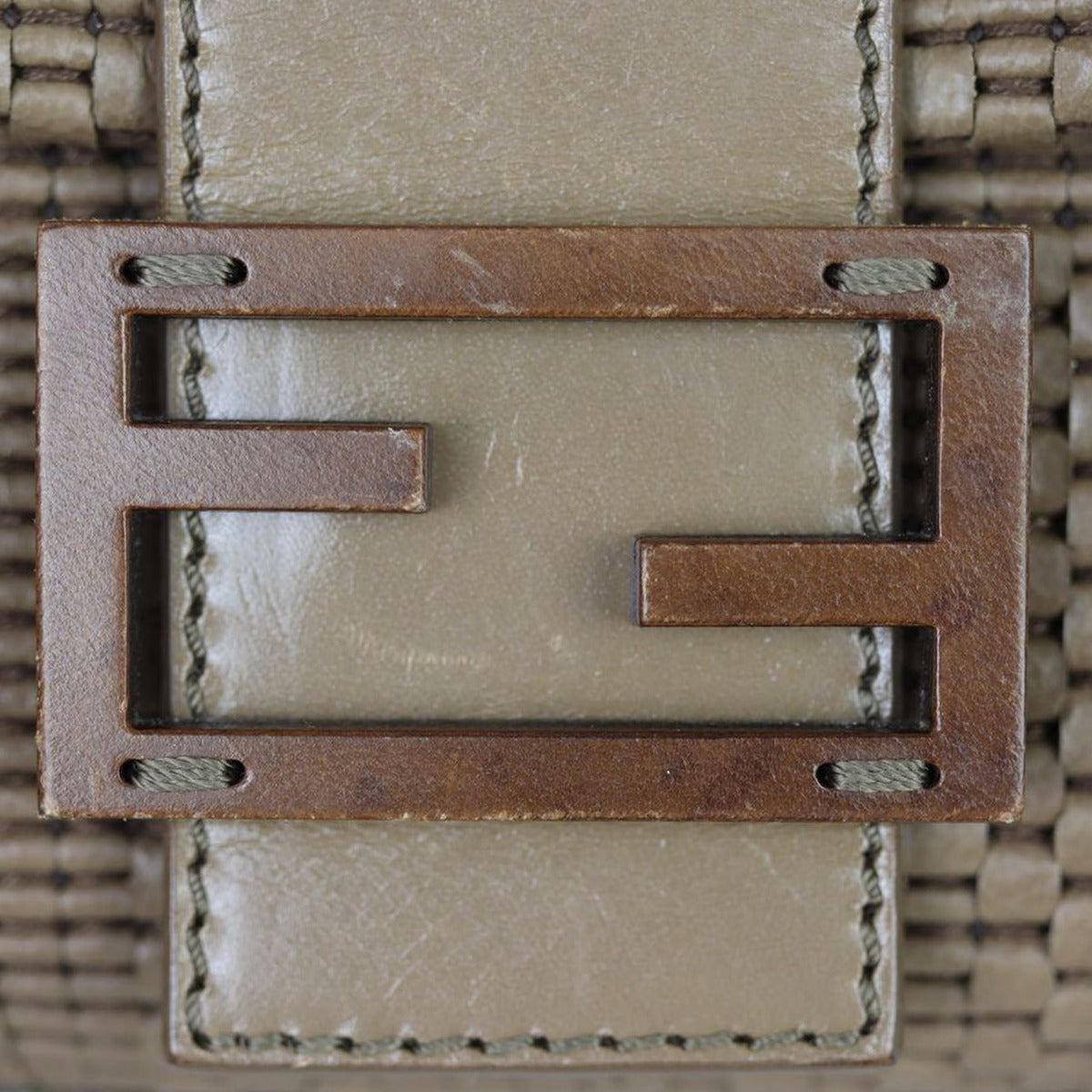 Fendi Woven Leather Baguette Bag