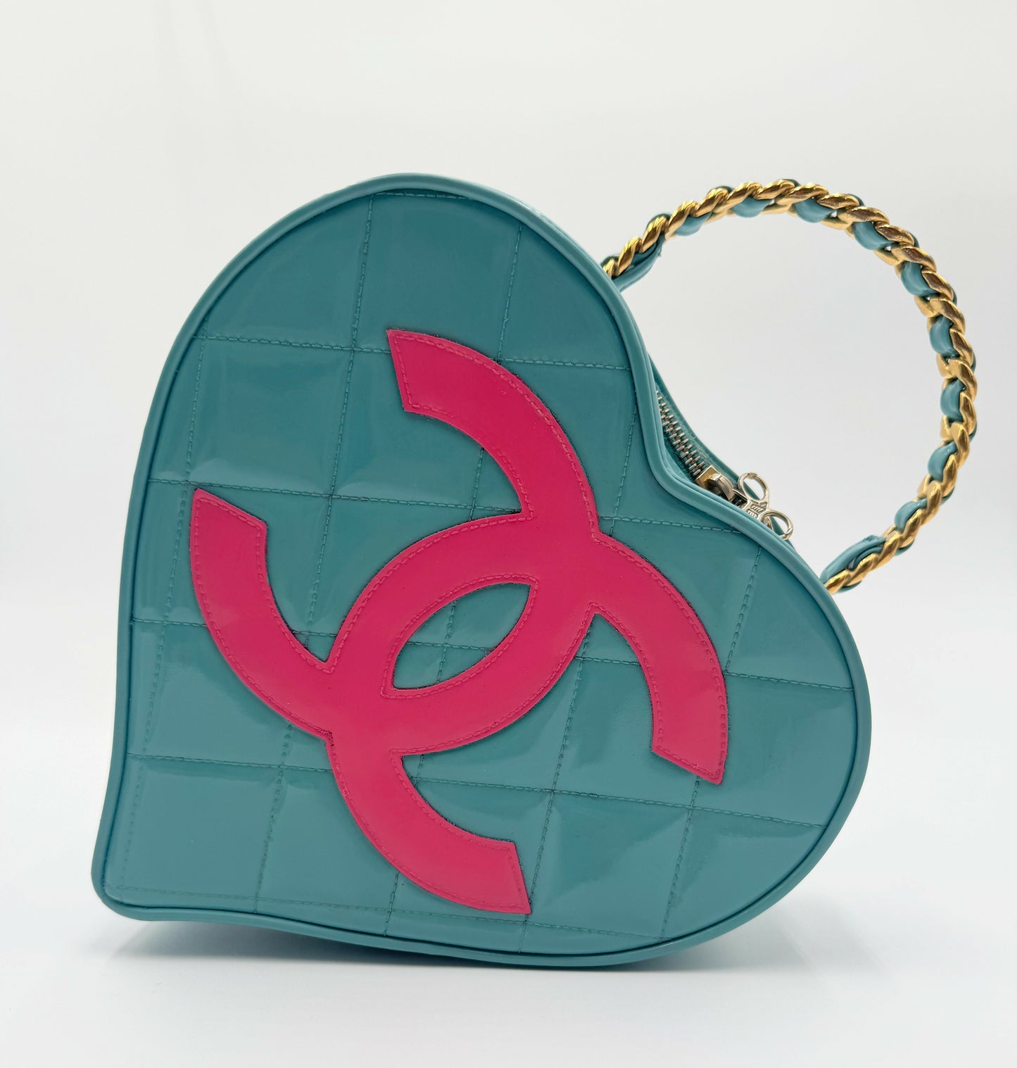 Chanel 1995  Barbie Blue & Pink Heart Vanity Bag