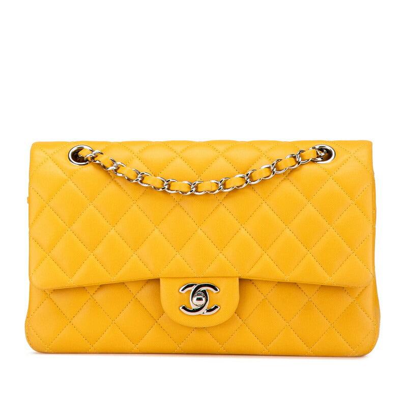 Chanel Matelasse Coco Mark W Flap Lambskin Shoulder Bag Classic Flap