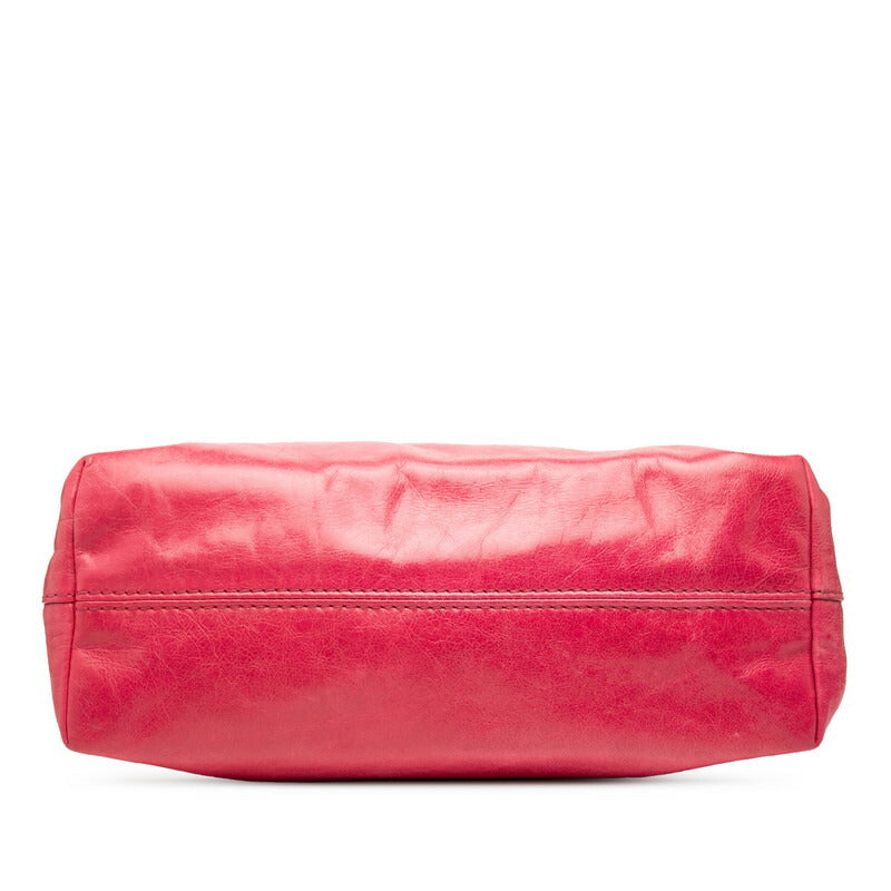 Prada Triangle Logo Plate Leather 2way Bag