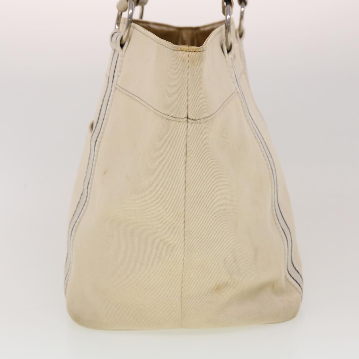 Luxury Burberry Tote Bag Canvas White Auth yb124