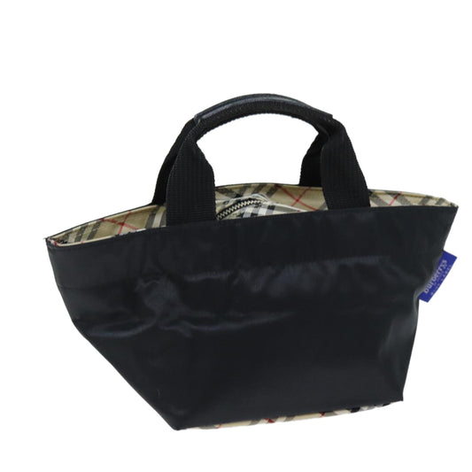 Luxury BurberrySs Blue Label Hand Bag Nylon Black Auth yb556