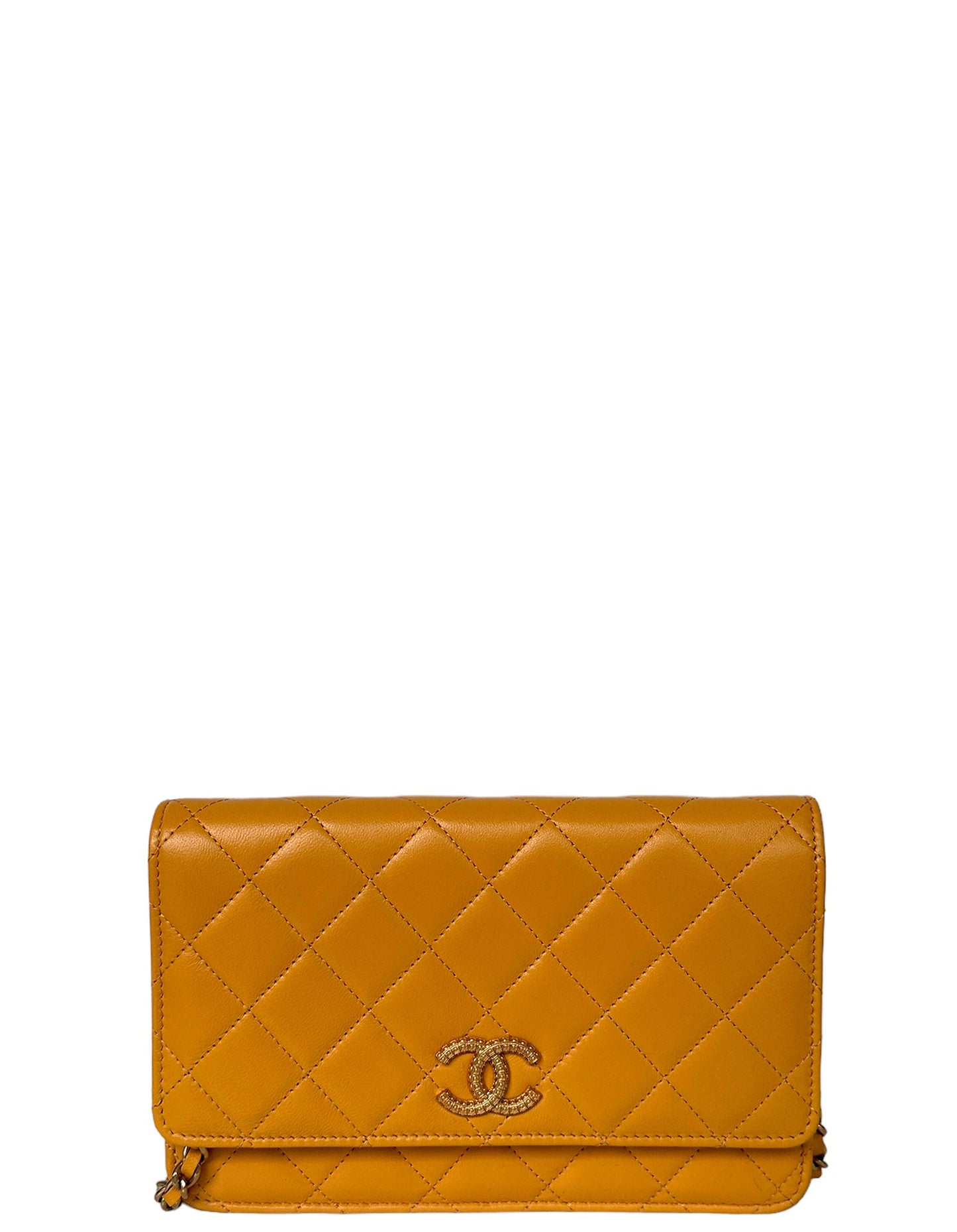Chanel '23 NEW Yellow Quilted WOC Crossbody