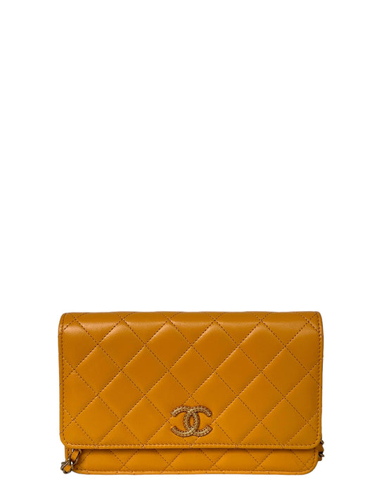 Chanel '23 NEW Yellow Quilted WOC Crossbody