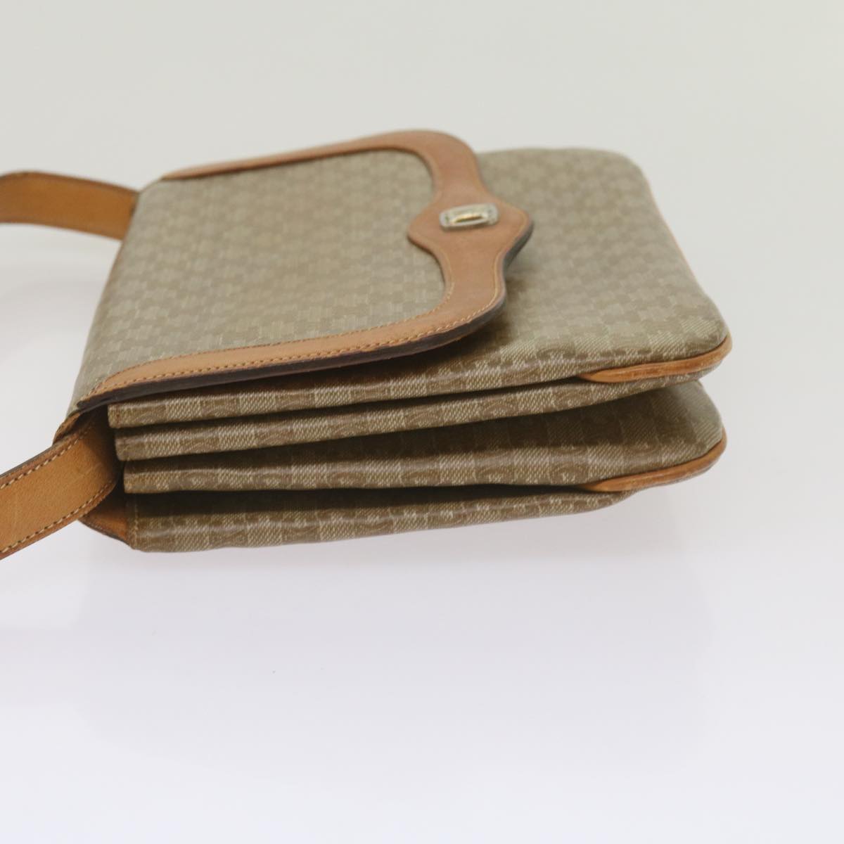 Luxury CELINE Macadam Canvas Shoulder Bag Beige 10893