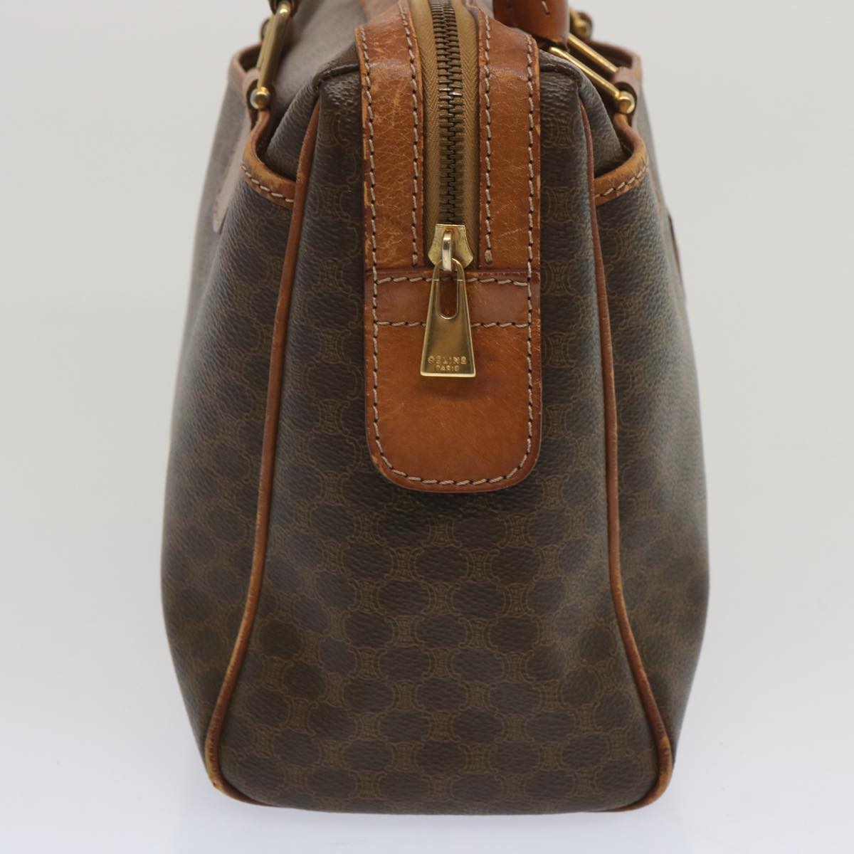 Luxury CELINE Macadam Canvas Hand Bag PVC Brown 10896