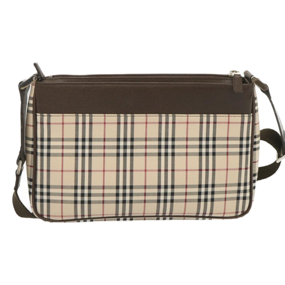 Luxury Burberry Nova Check Shoulder Bag Canvas Beige Auth yk11223