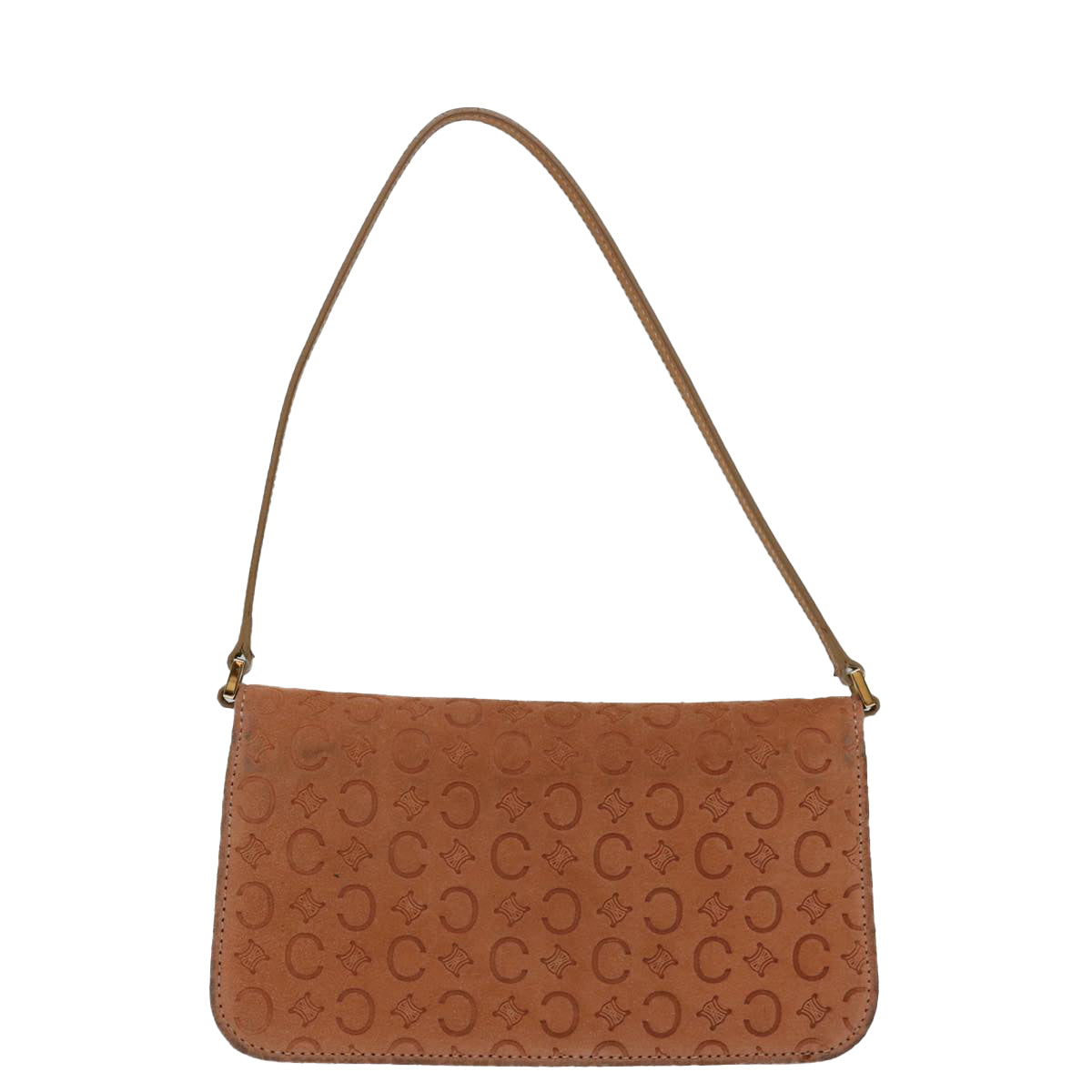 Luxury CELINE C Macadam Canvas Shoulder Bag Orange 11322
