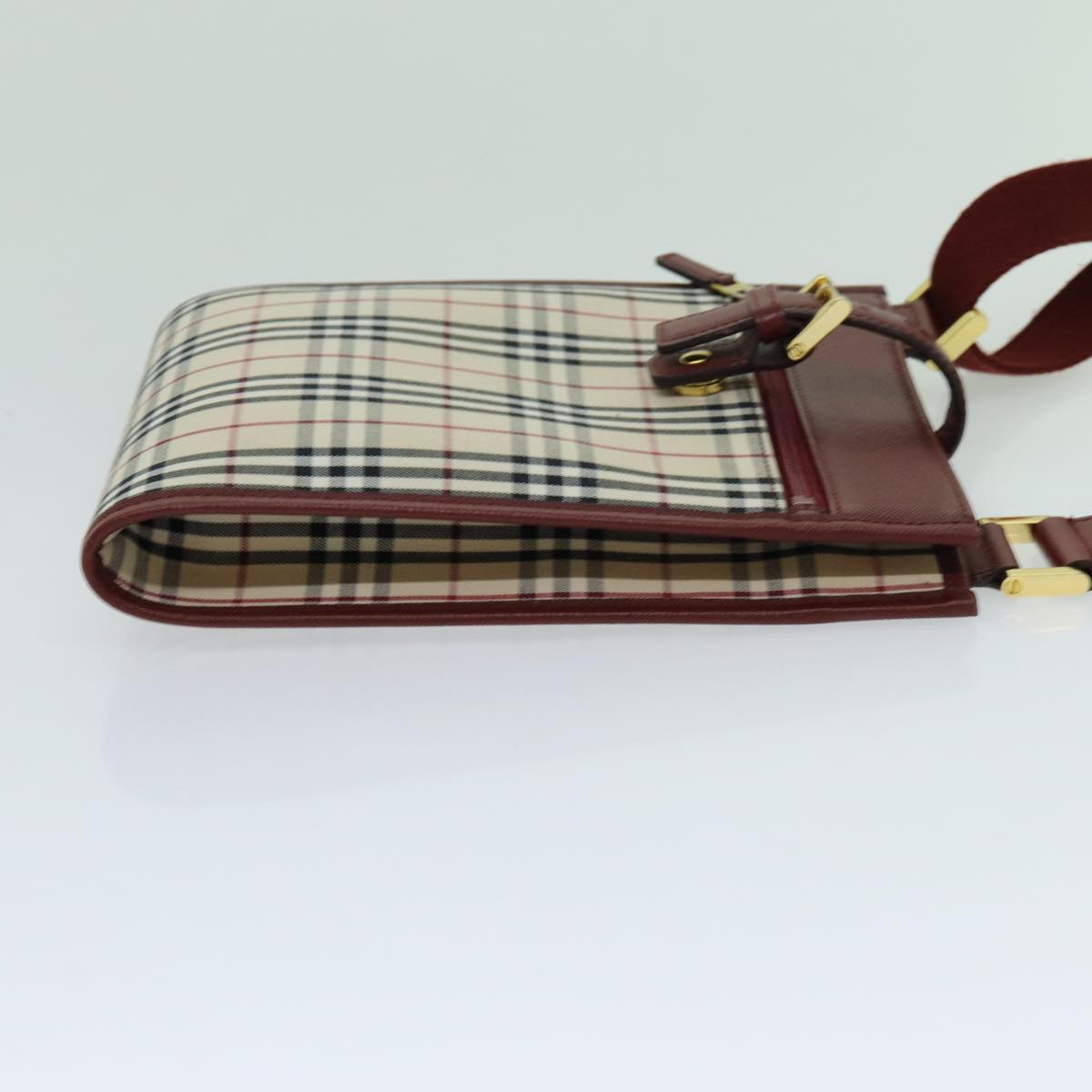 Luxury Burberry Nova Check Shoulder Bag Canvas Beige Auth yk11620