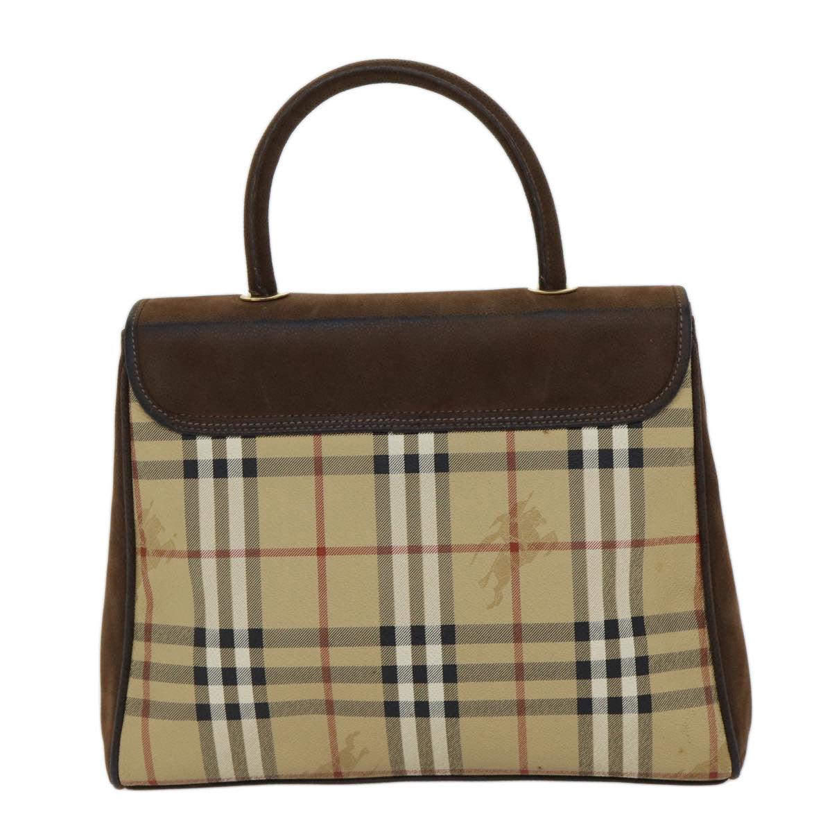 Luxury BurberrySs Nova Check Hand Bag PVC 2way Brown Auth yk11758