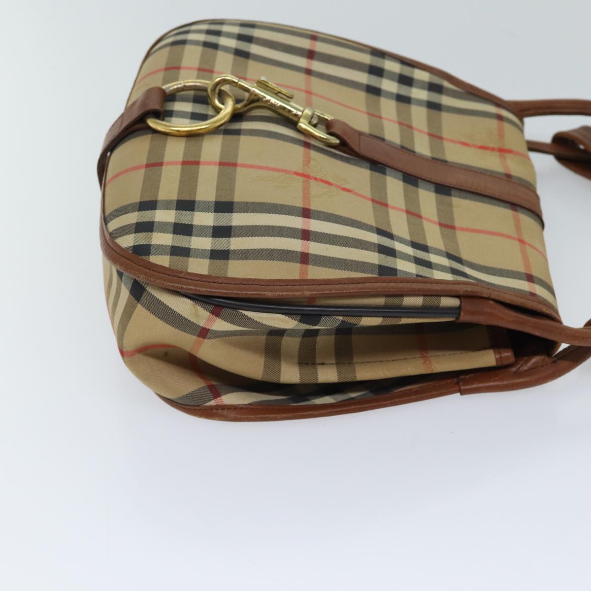 Luxury BurberrySs Nova Check Shoulder Bag Canvas Brown Auth yk11775