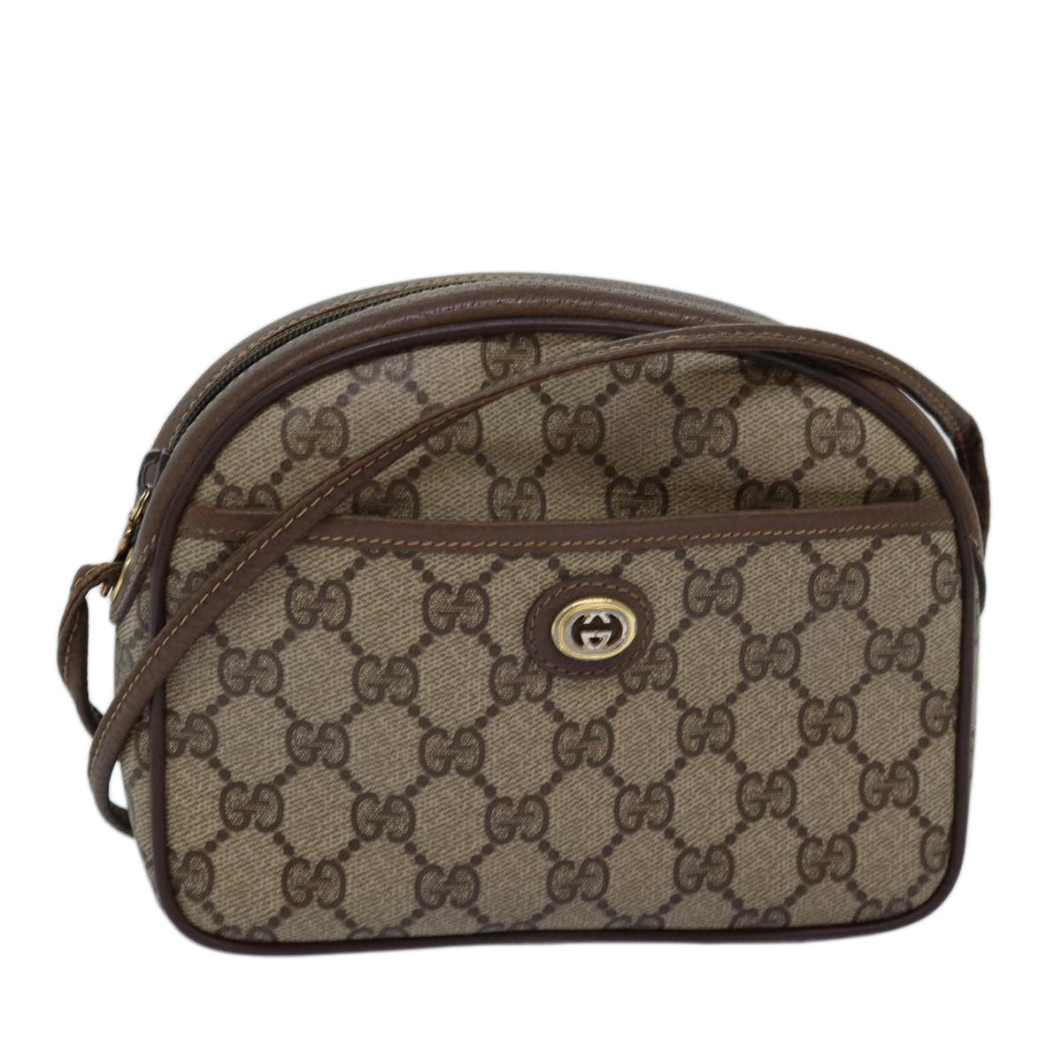 Gucci Leather Canvas Shoulder Bag