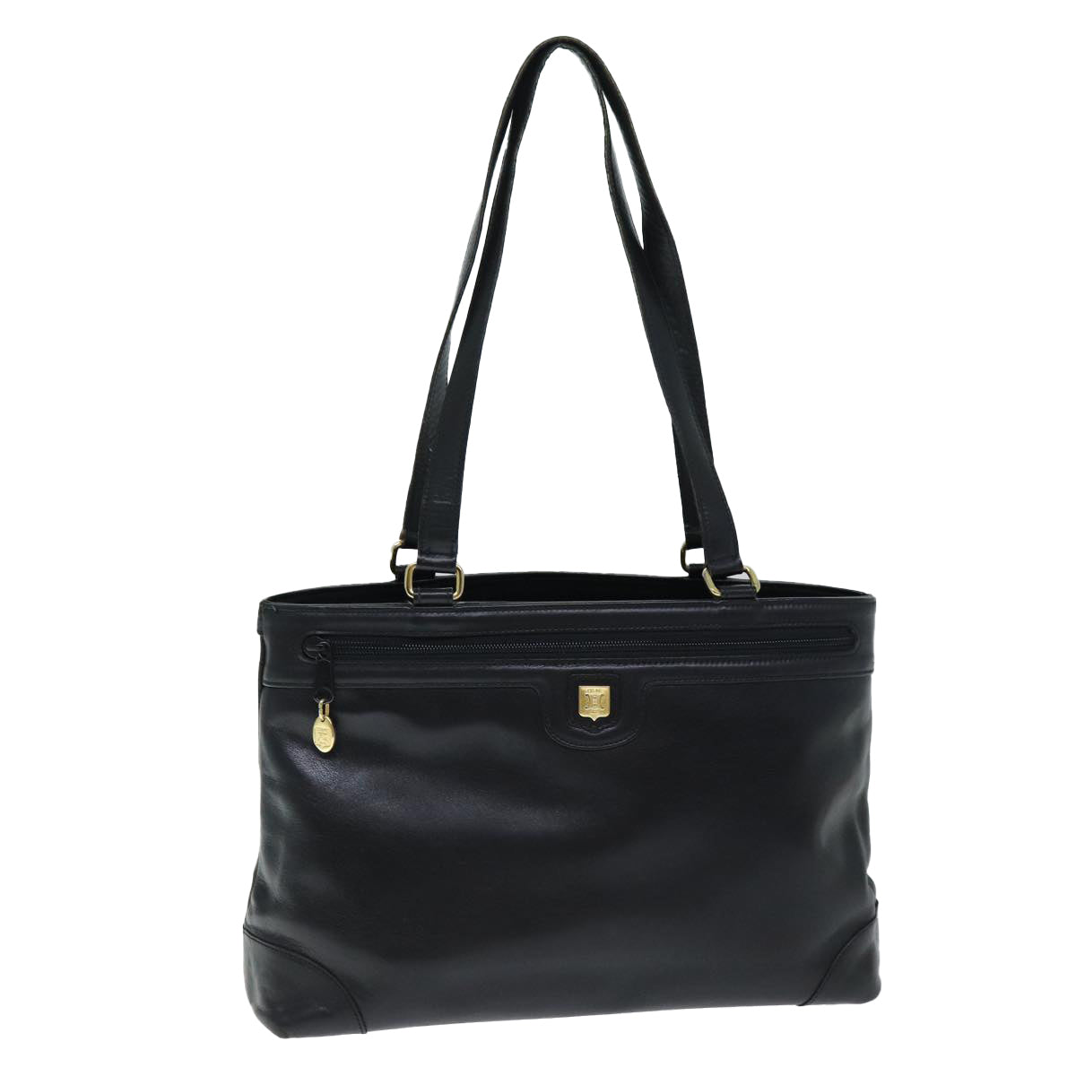 Luxury CELINE Tote Bag Leather Black 12677