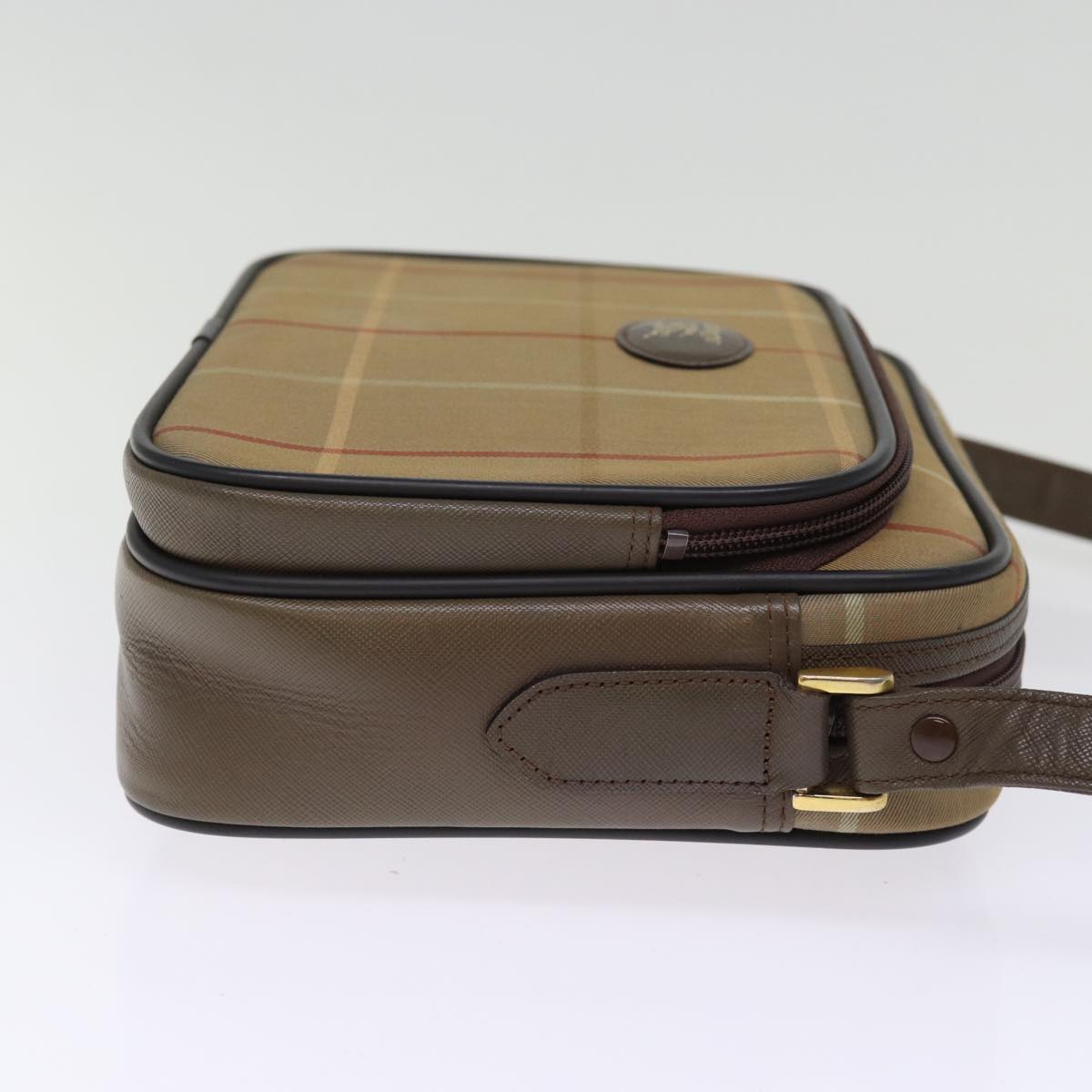 Luxury BurberrySs Nova Check Shoulder Bag Canvas Beige Auth yk12716