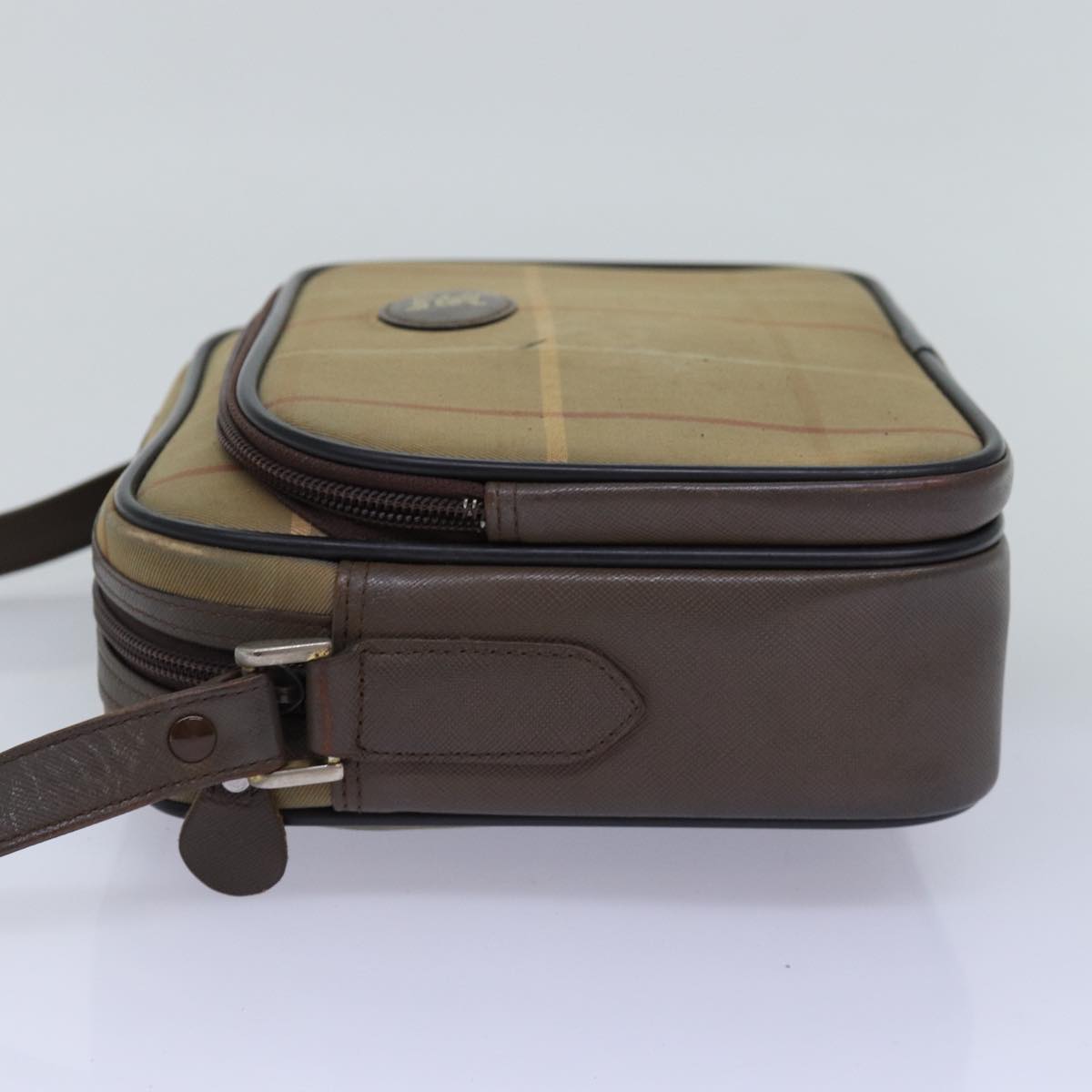 Luxury BurberrySs Nova Check Shoulder Bag Canvas Beige Auth yk12717