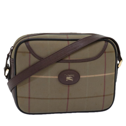 Luxury BurberrySs Nova Check Shoulder Bag Canvas Beige Auth yk12733