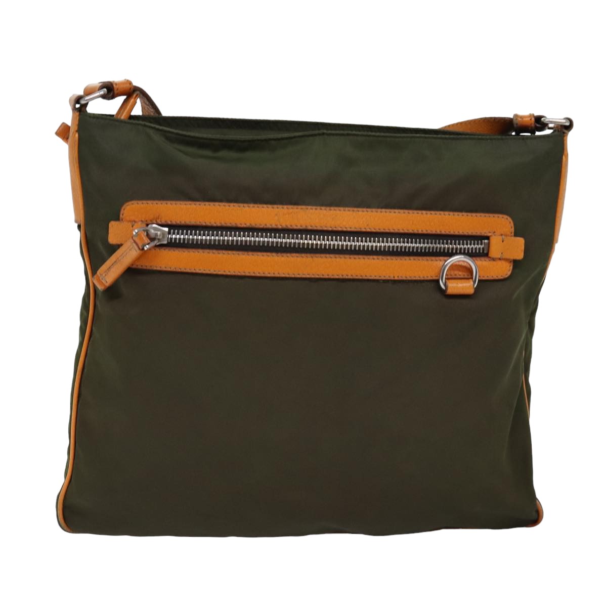 PRADA Shoulder Bag Nylon Khaki Auth yk12784