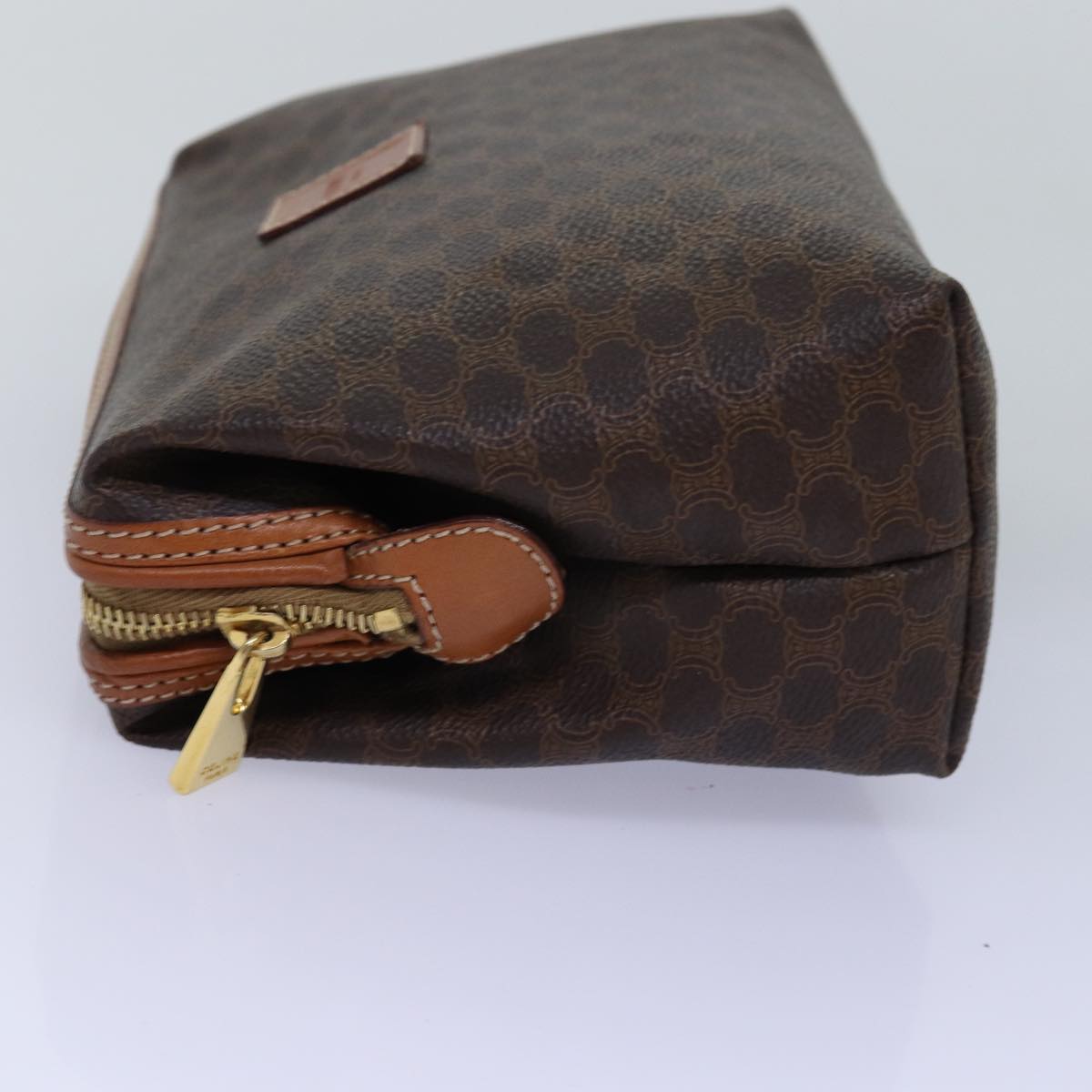 Luxury CELINE Macadam Canvas Pouch PVC Brown 12828