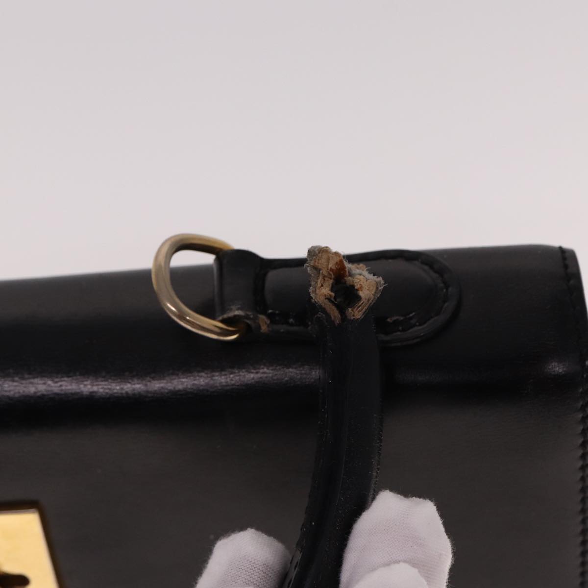Luxury CELINE Hand Bag Leather Black 12969