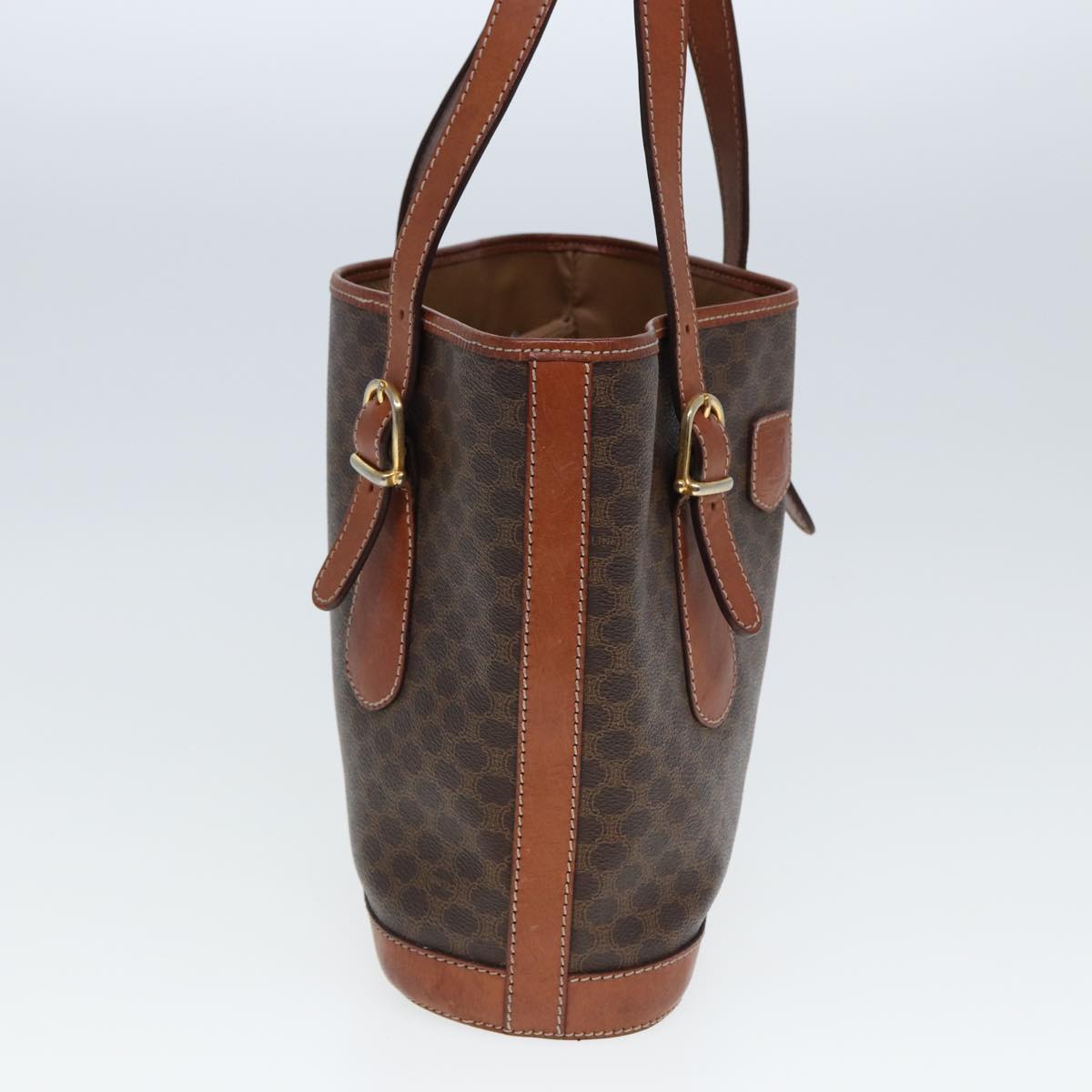 Luxury CELINE Macadam Canvas Tote Bag PVC Brown 13179