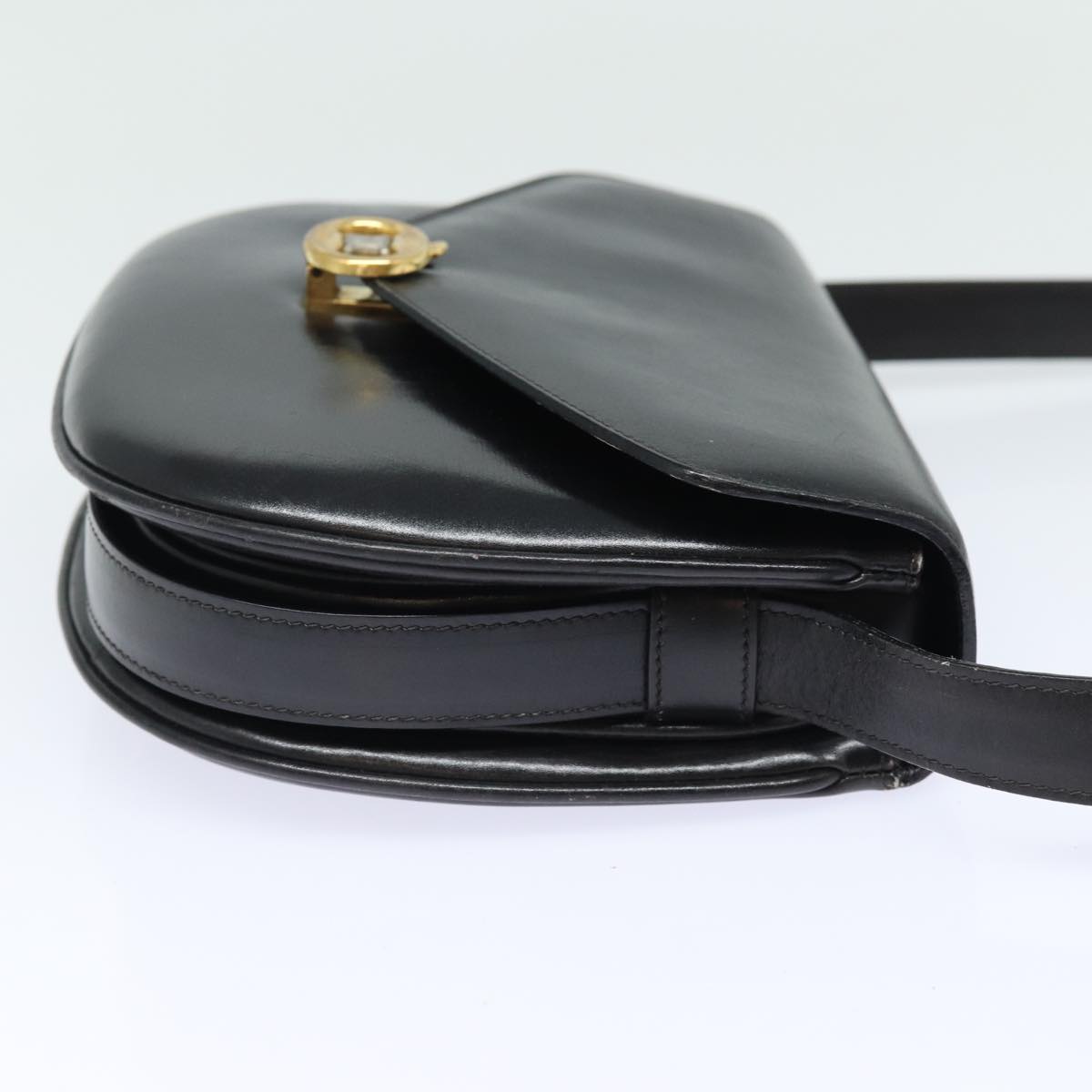 Luxury CELINE Shoulder Bag Leather Black 13626