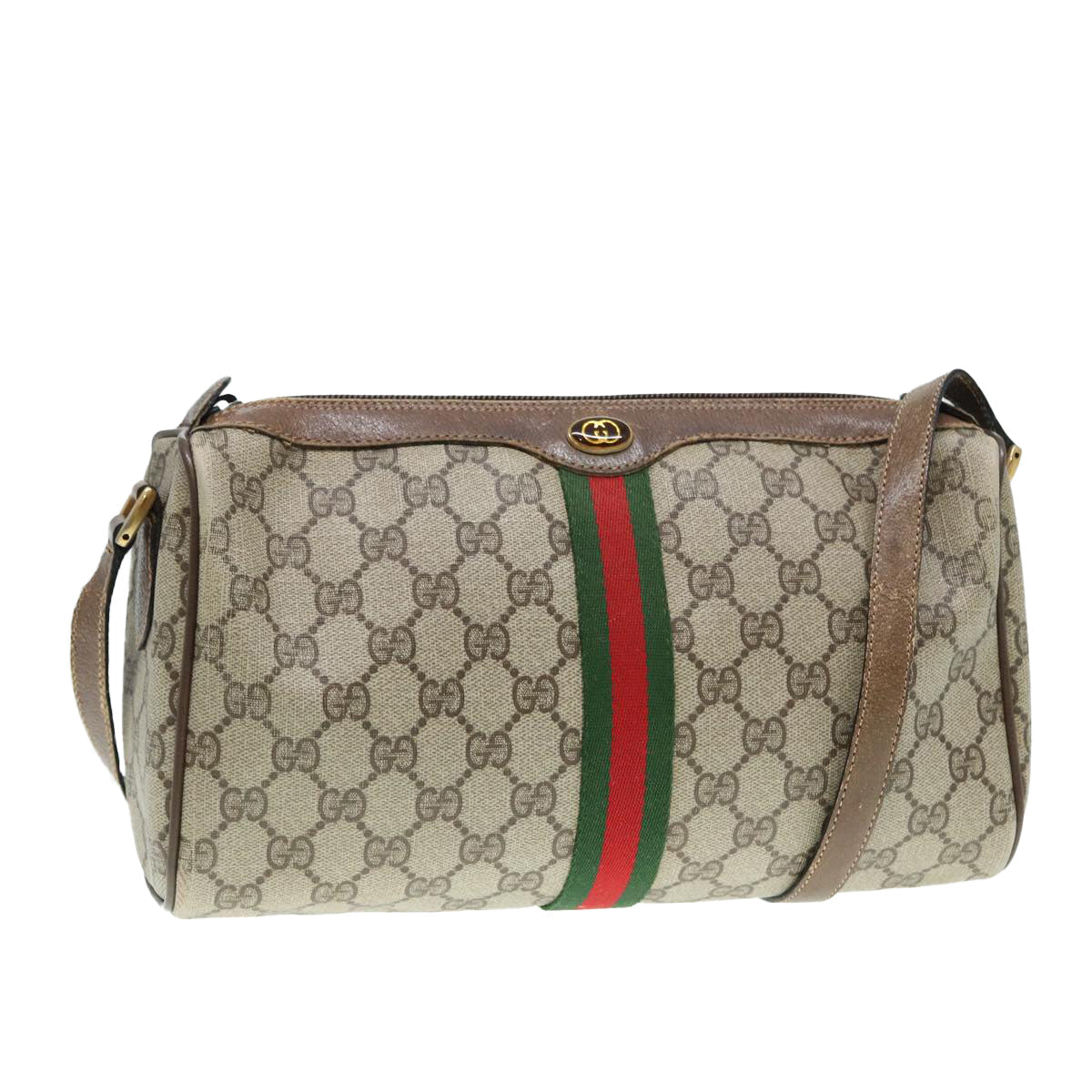 Gucci Leather Canvas Shoulder Bag