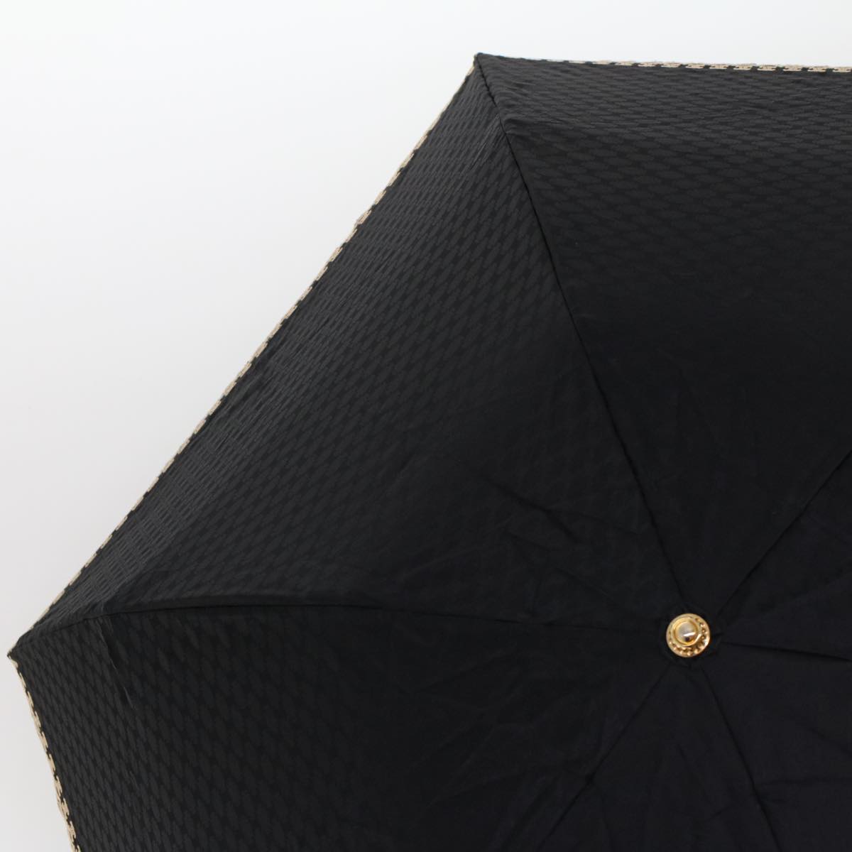 Luxury CELINE Macadam Canvas Folding Umbrella Nylon Black 7406B