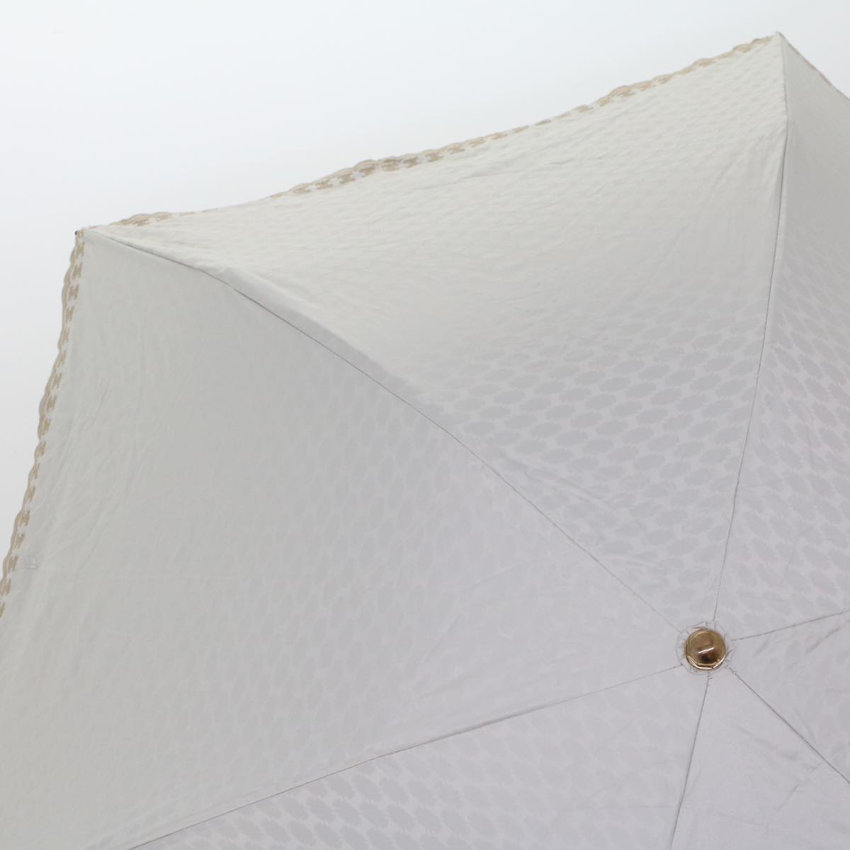 Luxury CELINE Macadam Canvas Folding Umbrella Nylon Beige 7407B