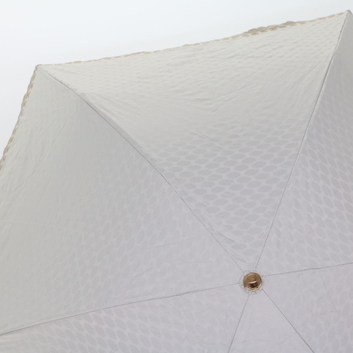 Luxury CELINE Macadam Canvas Folding Umbrella Nylon Beige 7407B