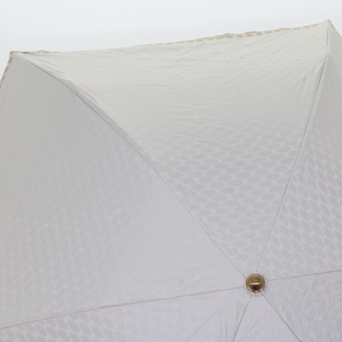 Luxury CELINE Macadam Canvas Folding Umbrella Nylon Beige 7407B