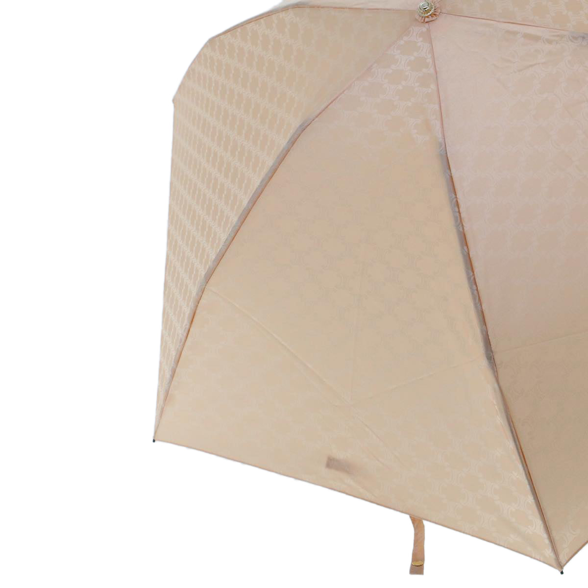 Luxury CELINE Macadam Canvas Folding Umbrella Nylon Pink Beige 7831B