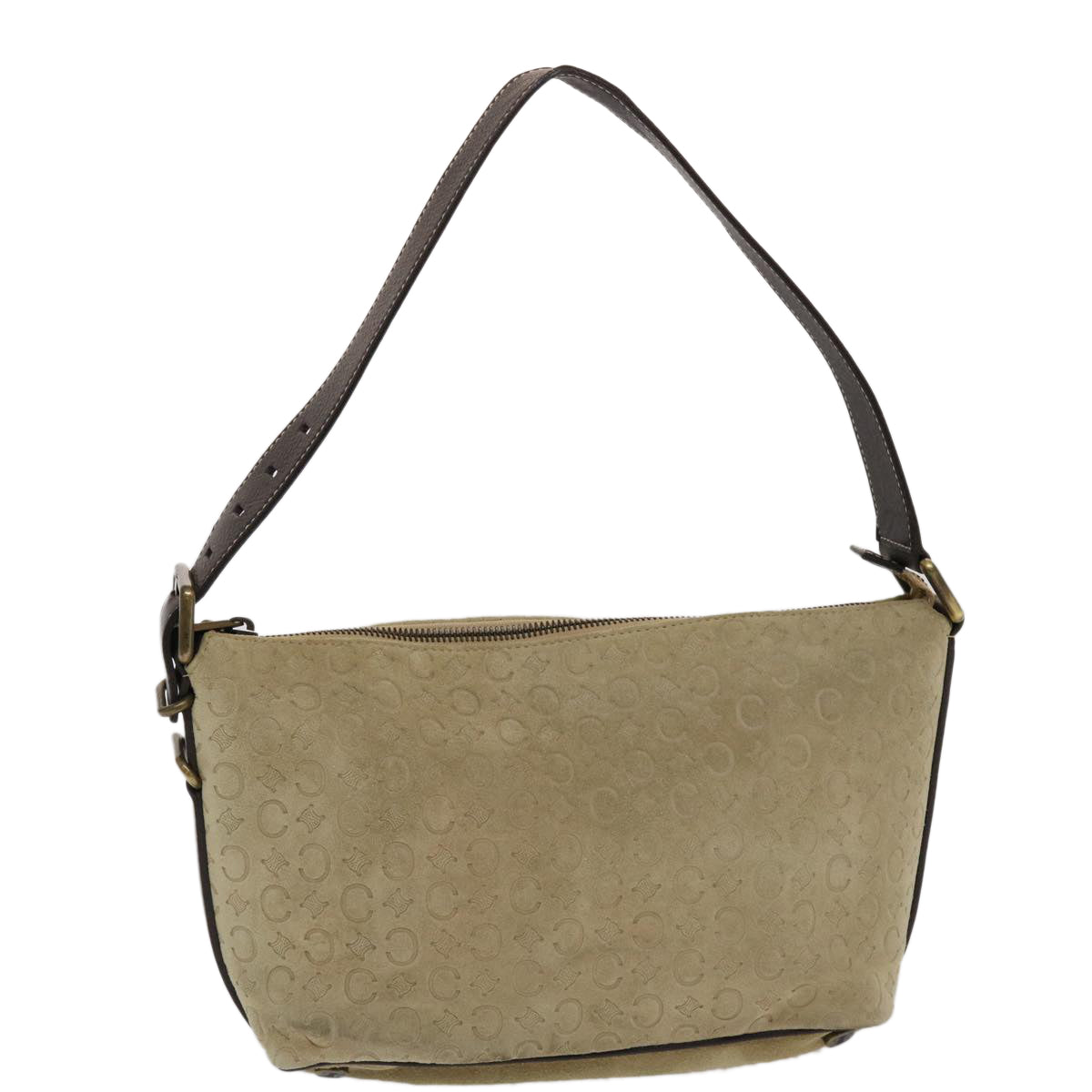 Luxury CELINE C Macadam Canvas Shoulder Bag Beige 7996B