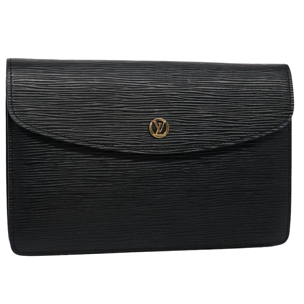 LOUIS VUITTON Epi Montaigne 23 Clutch Bag Black M52662 LV Auth yk9508