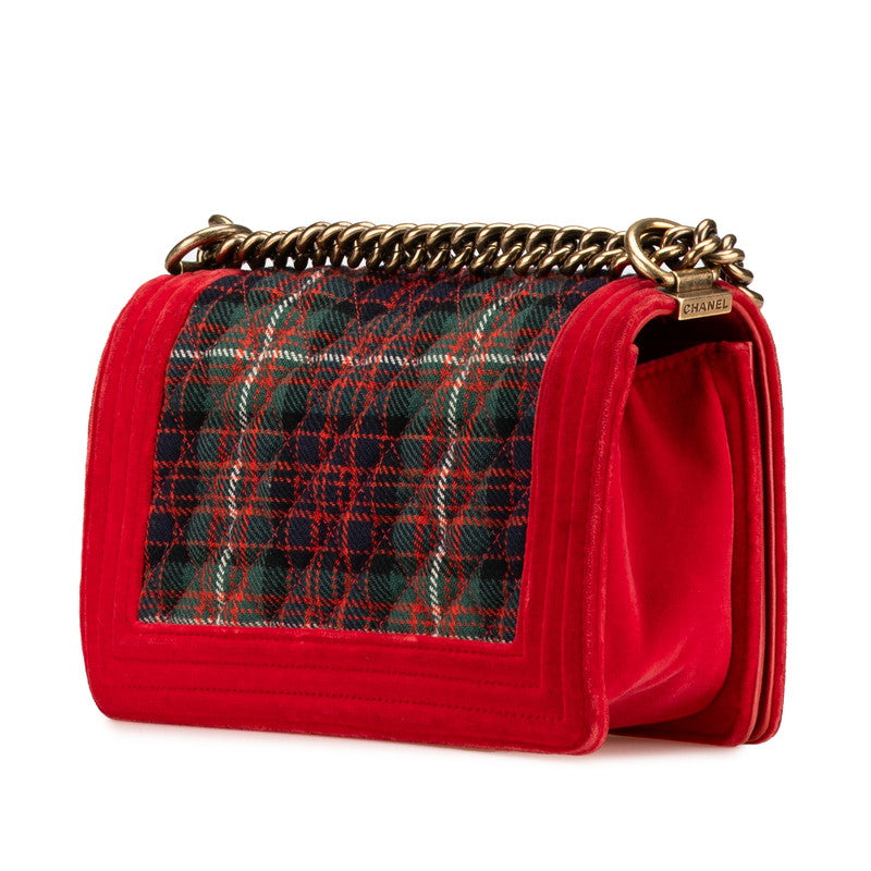 Chanel Boy Chanel Matelasse Velour Leather Shoulder Bag