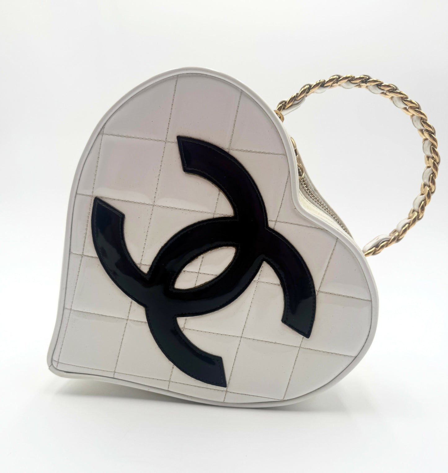 Chanel 1995  Barbie Heart White Vanity Bag