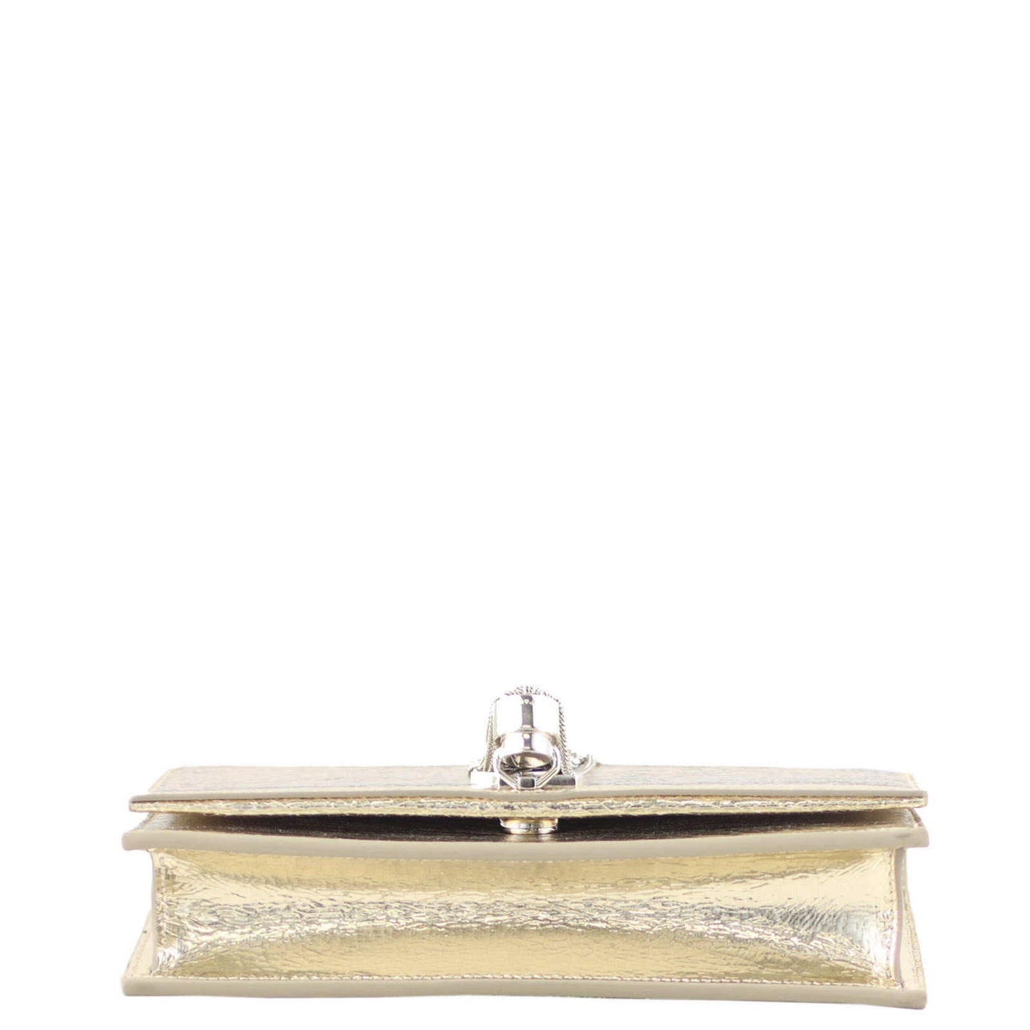 Saint Laurent Kate Metallic Crackled Leather Chain Wallet