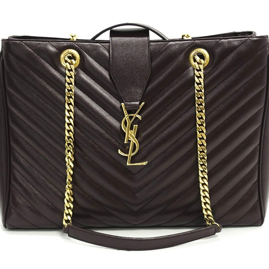 Yves Saint Laurent Cassandre Chain-Strap Matelasse Shopper Bag