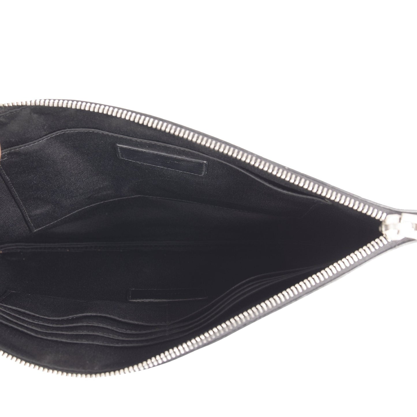 Yves Saint Laurent Crocodile Embossed Zip Pouch