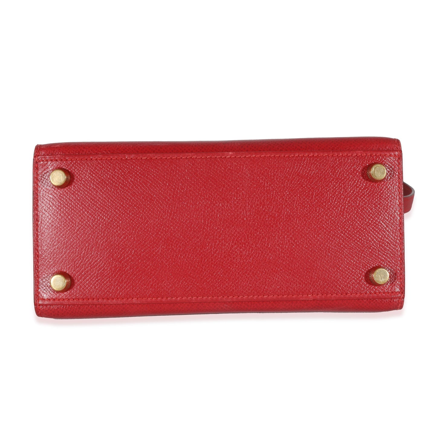 Luxury Hermes Vintage Rouge Vif Courchevel Mini Sellier Shoulder Kelly 20 GHW